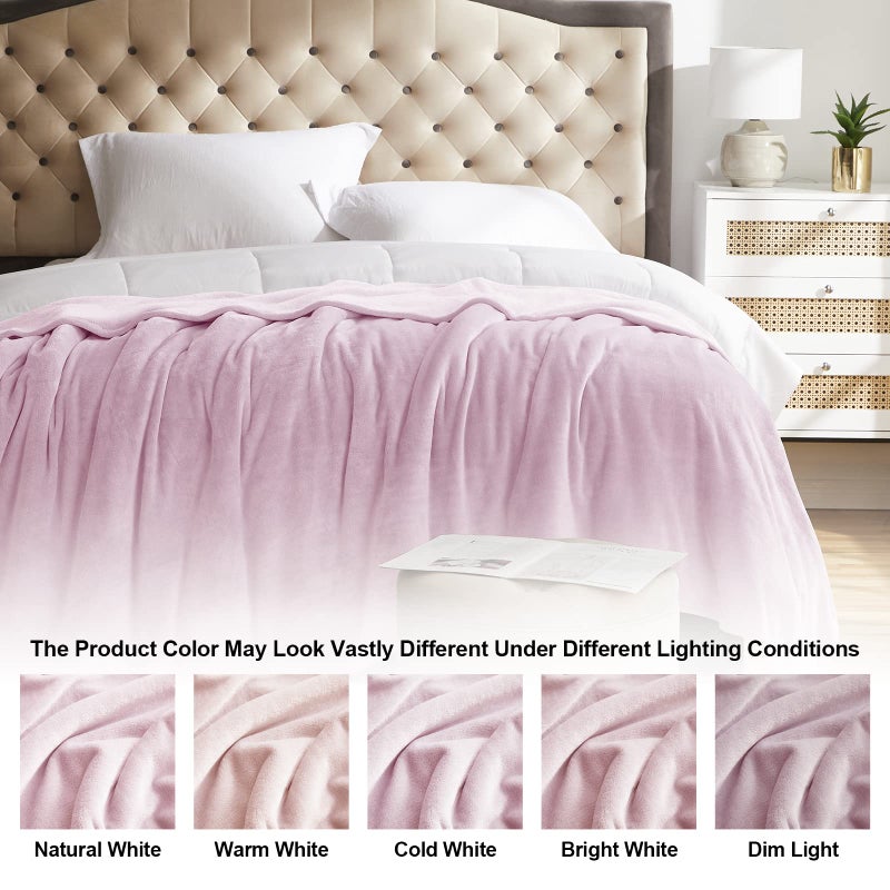 KMUSET Fleece Blanket Twin Size Pink Lightweight Super Soft Cozy Luxury Bed Blanket Microfiber - Image 5